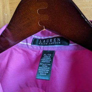 NWOT Lauren Ralph Lauren Pink 3/4 Sleeve 100% Cotton Shirt  Size XL/TG
